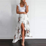 New Women Summer Hight Waist Maxi Skirt Ladies Fashion Pleated Beach Long Casual Boho Floral Skirt Sundress