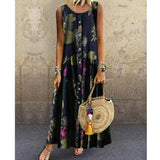 New Women's Boho Sleeveless Summer Dress