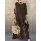 New Women's Peasant Ethnic Boho Long Shirt Vest Dress Summer Casual Long Sleeve Loose Kaftan Maxi Dress Sundress Plus Size