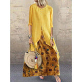 New Women's Peasant Ethnic Boho Long Shirt Vest Dress Summer Casual Long Sleeve Loose Kaftan Maxi Dress Sundress Plus Size