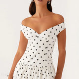 Off-Shoulder Peplum Mini Dress
