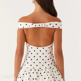Off-Shoulder Peplum Mini Dress