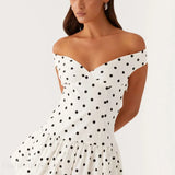 Off-Shoulder Peplum Mini Dress
