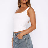 Filled With Life Ribbed Tank White