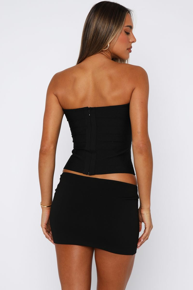 Thought I Was Dreaming Bandage Top Black