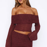 In Too Deep Long Sleeve Knit Top Burgundy