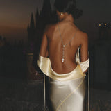 Persis Cowls Backless Satin Maxi Dress