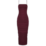 Pleated Suspender Skirt Women Long Lace Dress