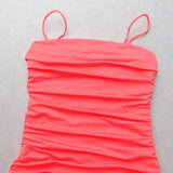 Pleated Suspender Skirt Women Long Lace Dress