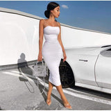Pleated Suspender Skirt Women Long Lace Dress
