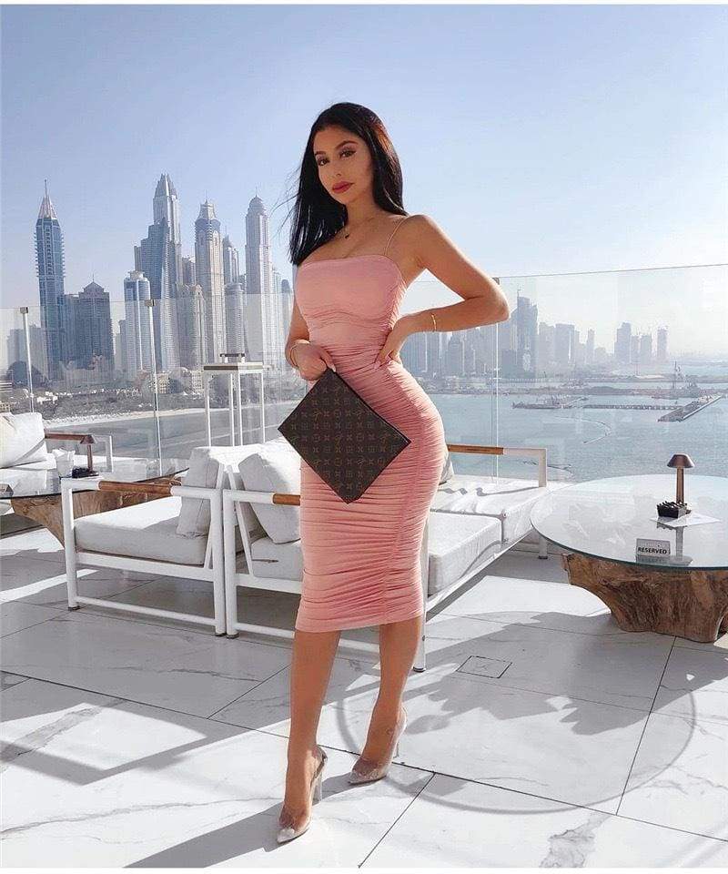 Pleated Suspender Skirt Women Long Lace Dress