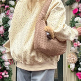 Polka Dot Cute Crew Neck Pull-On Sweatshirt