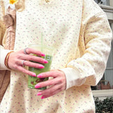 Polka Dot Cute Crew Neck Pull-On Sweatshirt