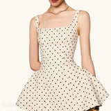 Polka Dot Square Neck Cami Mini Dress