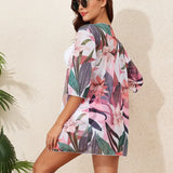 Printed High Waist Monokini Two Piece Set