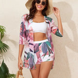 Printed High Waist Monokini Two Piece Set