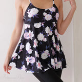 Printed Knee Shorts Tankini Two Piece Set