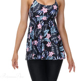 Printed Knee Shorts Tankini Two Piece Set