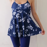 Printed Knee Shorts Tankini Two Piece Set