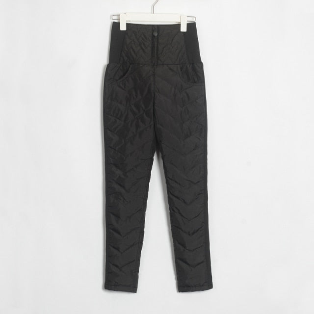 Women's Warm High Waist Long Pants