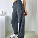 High Waist Straight Pants