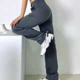 High Waist Straight Pants