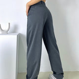 High Waist Straight Pants