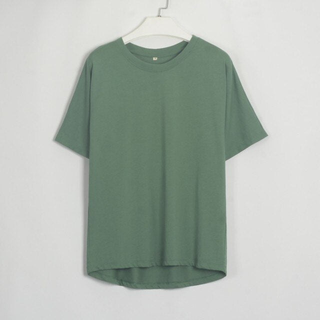 Women's O Neck Short Sleeve Basic Tees