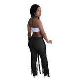 Women Long Pants Jeans Tassel Skinny Fitness High Waist Streetwear Summer Clothes For Women Outfit