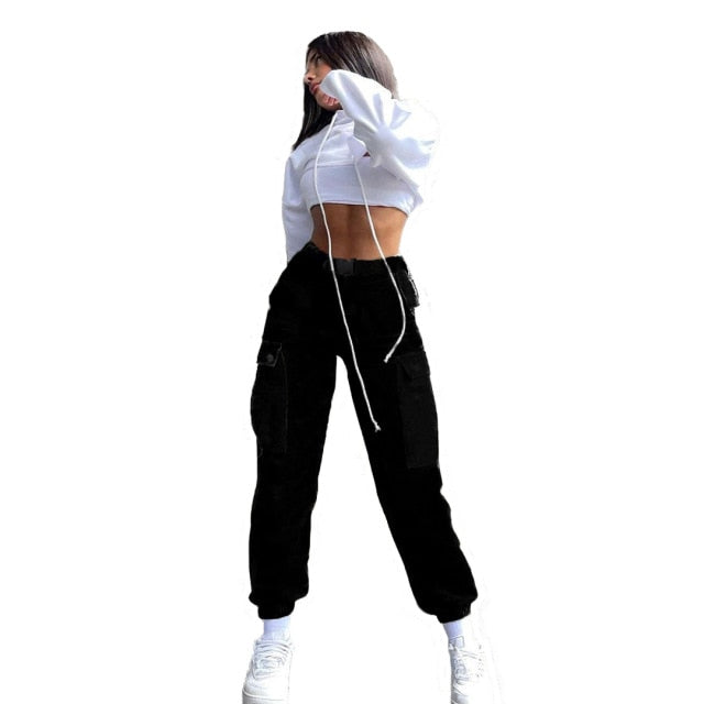 Hight Waist Trousers Camo Cargo Pants Women Sweatpants Casual Sportwear