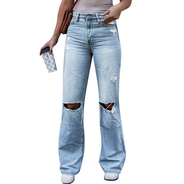 Fashion Jeans Women High Waist Straight Denim Mom Pants