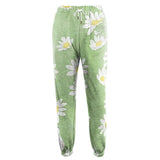 Women Cartoon Print Bandage Graphic Drawstring Haren Pants Sexy Wide Leg Elastic Waist Pants Leggings