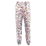 Women Cartoon Print Bandage Graphic Drawstring Haren Pants Sexy Wide Leg Elastic Waist Pants Leggings