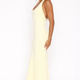 Took A Chance Halter Maxi Dress Lemon
