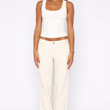 Zara Low Rise Straight Leg Jeans Cream