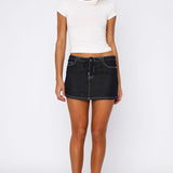 Taking The Blame Denim Mini Skirt Dark Indigo