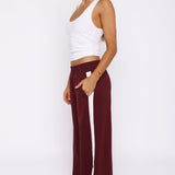 Our Bridges Burned Wide Leg Pants Burgundy