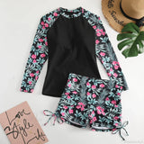 Rash Guard Shorts Drawstring Two Piece Set