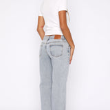 Zara Low Rise Straight Leg Jeans Light Blue