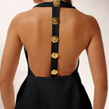 Rebecca Halter Backless Mini Dress
