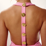 Rebecca Halter Backless Mini Dress