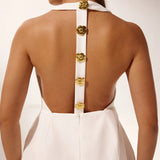 Rebecca Halter Backless Mini Dress