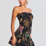 Rosa Shirred Printed Mini Dress