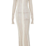 Ruth Splicing Textured Knit Maxi Dress