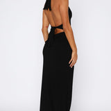 Say What You Feel Halter Maxi Dress Black