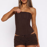Tell Me A Secret Mini Shorts Chocolate