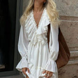Sharon V-neck Ruffle Mini Dress