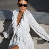 Sharon V-neck Ruffle Mini Dress