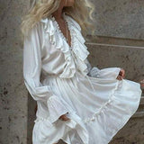 Sharon V-neck Ruffle Mini Dress