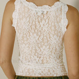 Sheer Lace Graceful Patchwork Tank Top